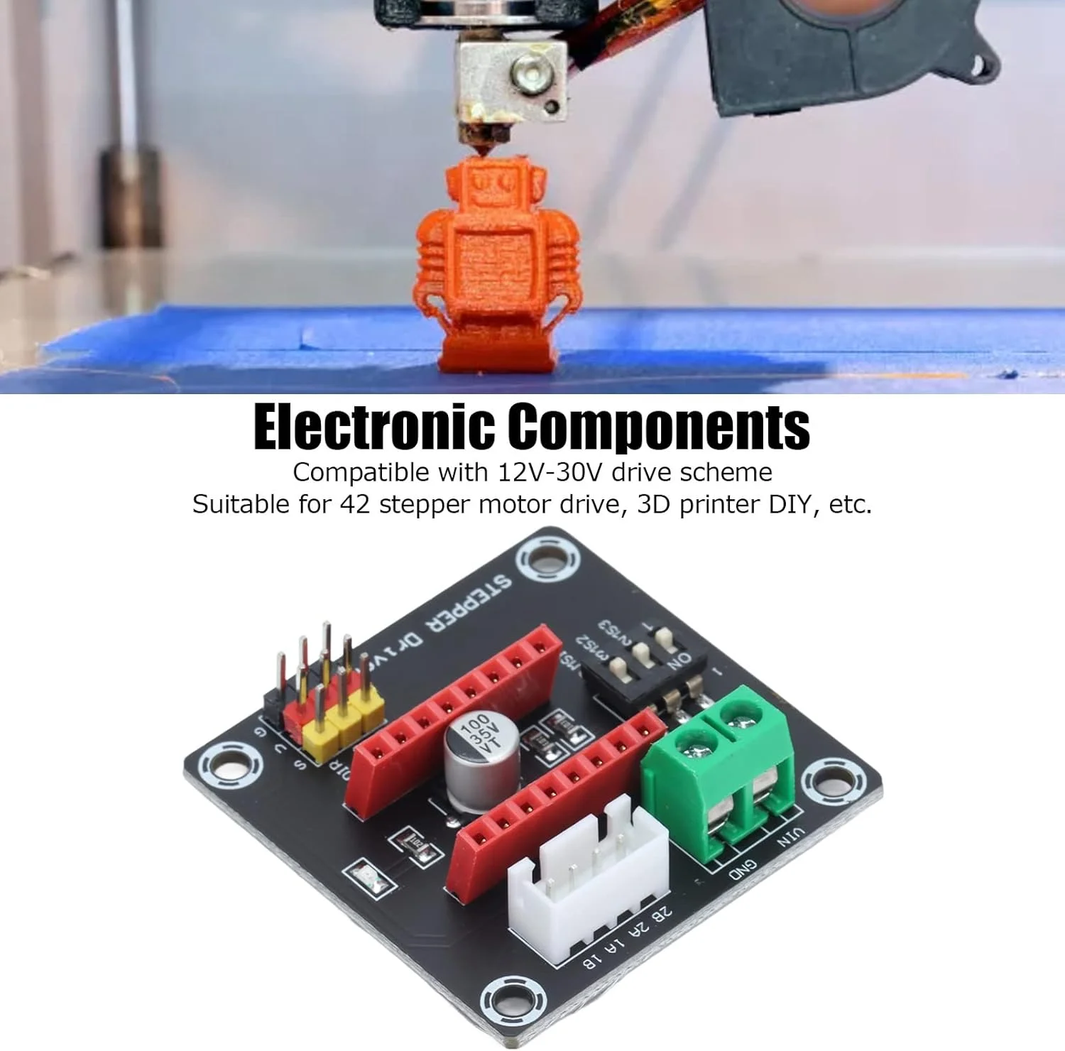 برد توسعه درایور موتور پله ای 42، ماژول توسعه کنترل پرینتر سه بعدی DRV8825 A4988، ماژول کنترل پرینتر سه بعدی، درایور موتور پله ای DRB8825 برای پرینتر سه بعدی