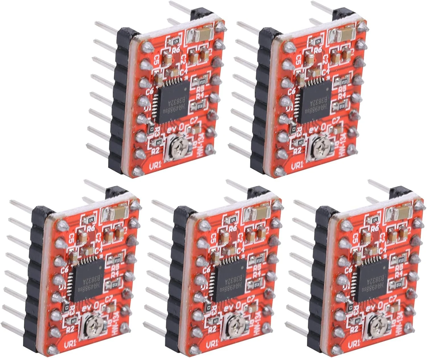 برد ماژول درایور موتور پله ای 5 عددی برای رمپ 1.4 A4988 لوازم جانبی پرینتر سه بعدی ماژول درایور موتور پله ای