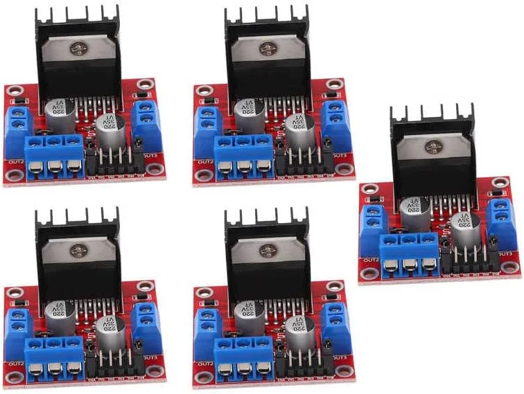 5 عدد ماژول درایور موتور پله ای L298N، کنترلر درایو، برد پل H دوگانه