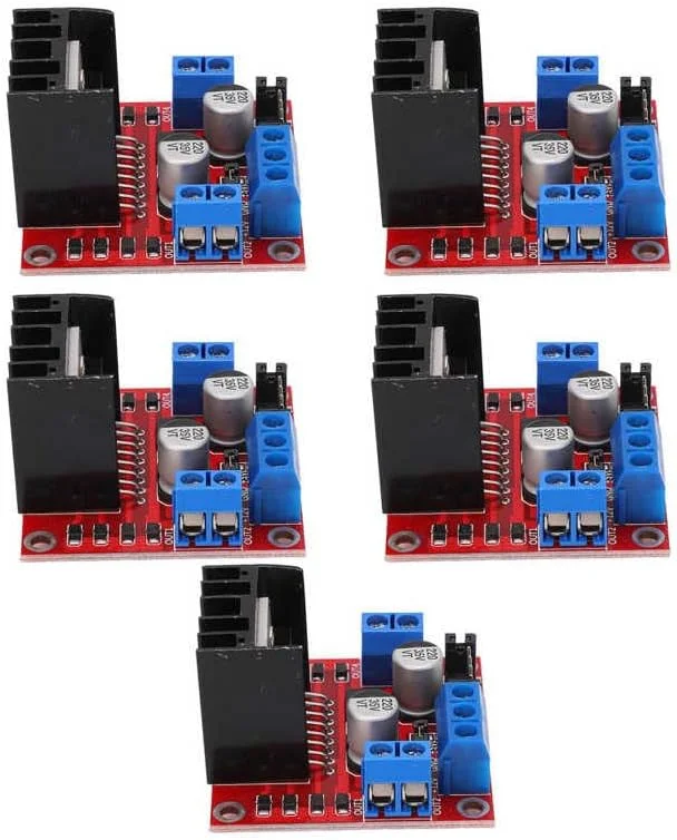 5 عدد ماژول درایور موتور پله ای L298N، کنترلر درایو، برد پل H دوگانه 5 عدد ماژول درایور موتور پله ای L298N، کنترلر درایو، برد پل H دوگانه