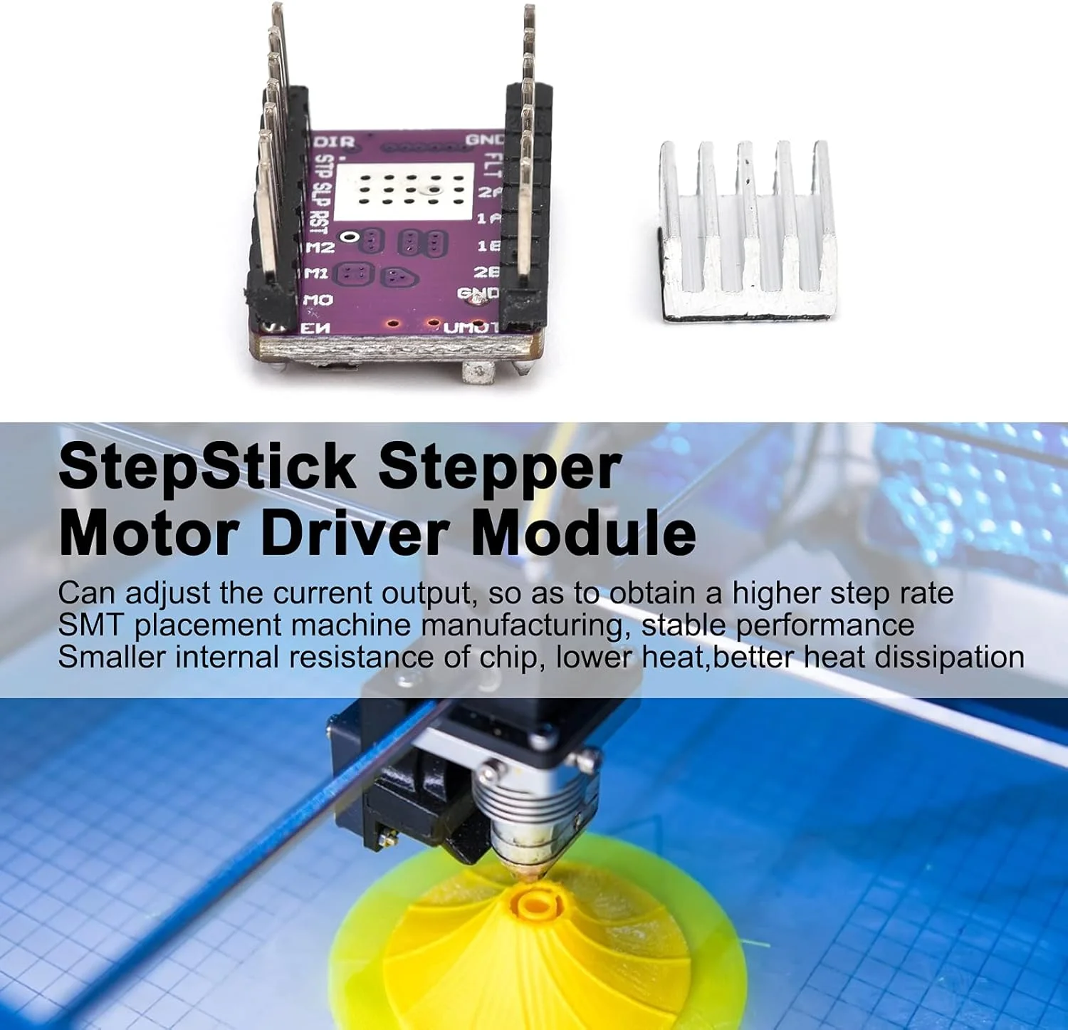ماژول درایور موتور پله ای DRV8825 با هیت سینک مناسب پرینتر سه بعدی