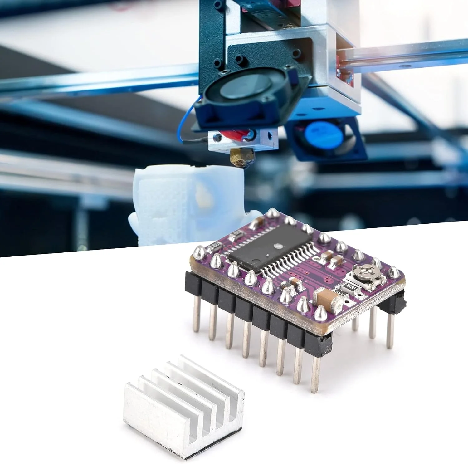 ماژول درایور موتور پله ای DRV8825 با هیت سینک مناسب پرینتر سه بعدی