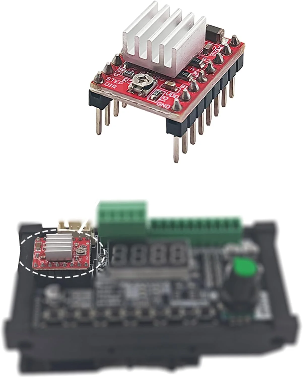 ماژول درایور موتور پله ای A4988 به همراه هیت سینک، سازگار با پرینتر سه بعدی Reprap، دستگاه حکاکی CNC و غیره (4 عدد) ماژول درایور موتور پله ای A4988 به همراه هیت سینک، سازگار با پرینتر سه بعدی Reprap، دستگاه حکاکی CNC و غیره (4 عدد)