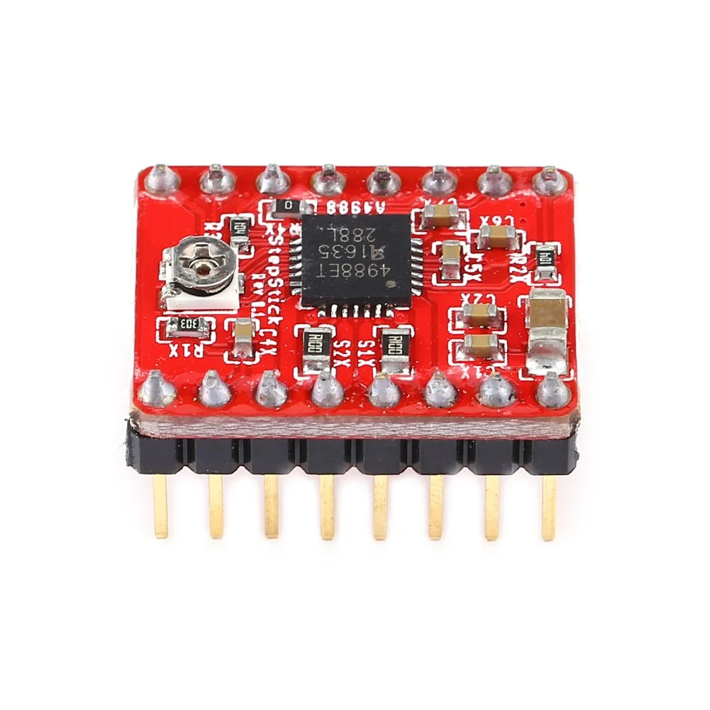 ماژول درایور موتور پله‌ای A4988 به همراه هیت سینک، سازگار با پرینتر سه بعدی Reprap، دستگاه CNC یا رباتیک