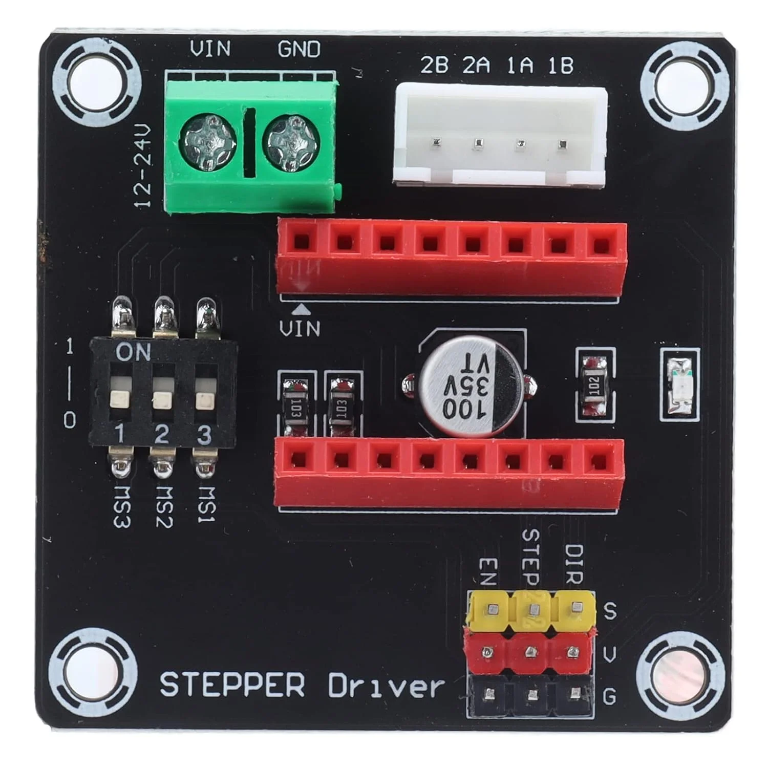 ماژول درایور موتور پله ای Nema 17 سازگار با 12V-30V A4988D RV8825، رابط شامل جهت، فعال سازی و سرعت