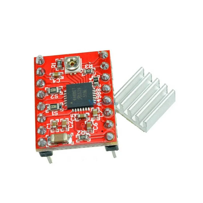 ماژول درایور استپر A4988 برای قطعات پرینتر سه بعدی آردوینو به همراه هیت سینک - 5 عددی