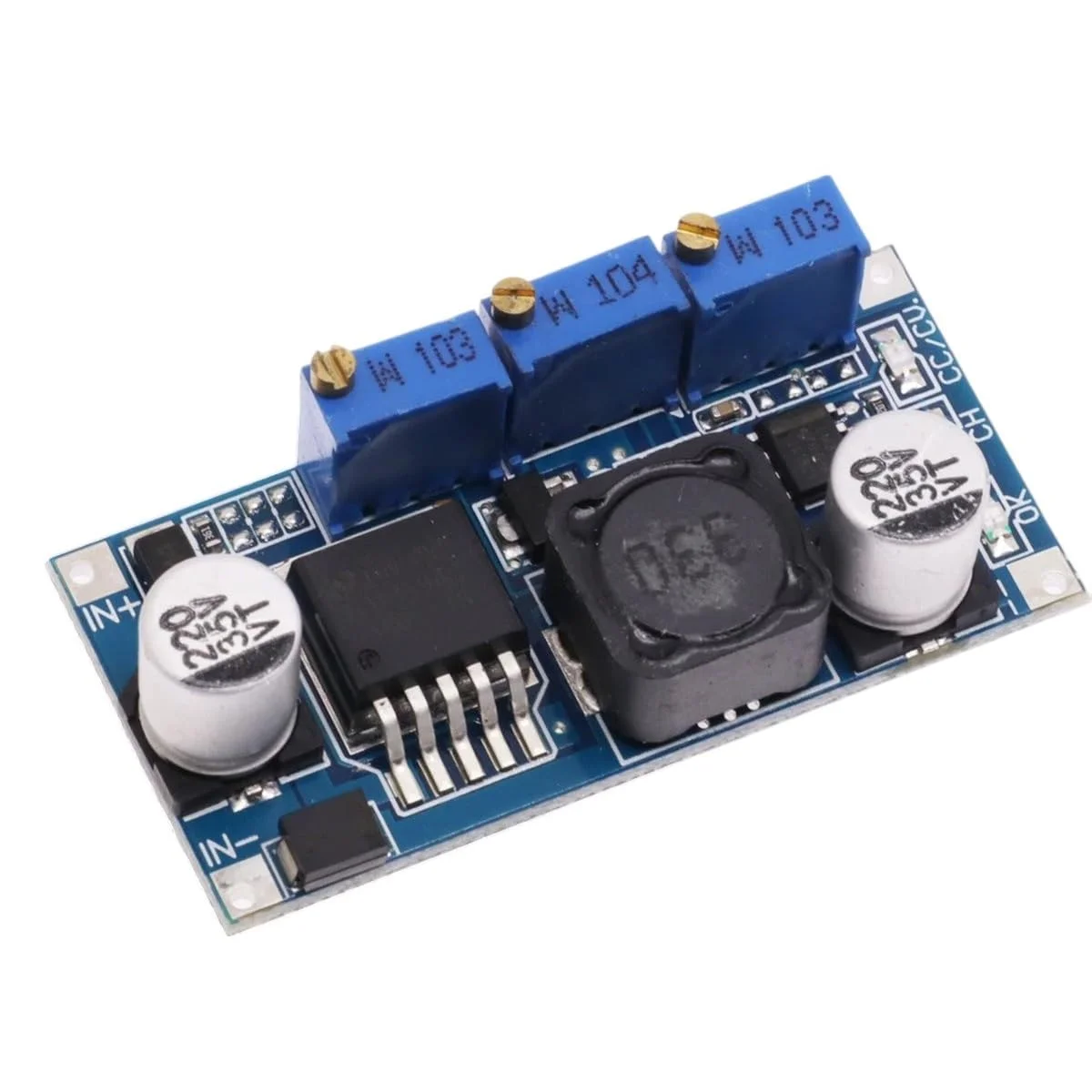 ماژول منبع تغذیه کاهنده DC-DC با قابلیت تنظیم جریان ثابت/ولتاژ ثابت مدل LM2596 مناسب برای درایور LED و باتری قابل تنظیم LM2596S