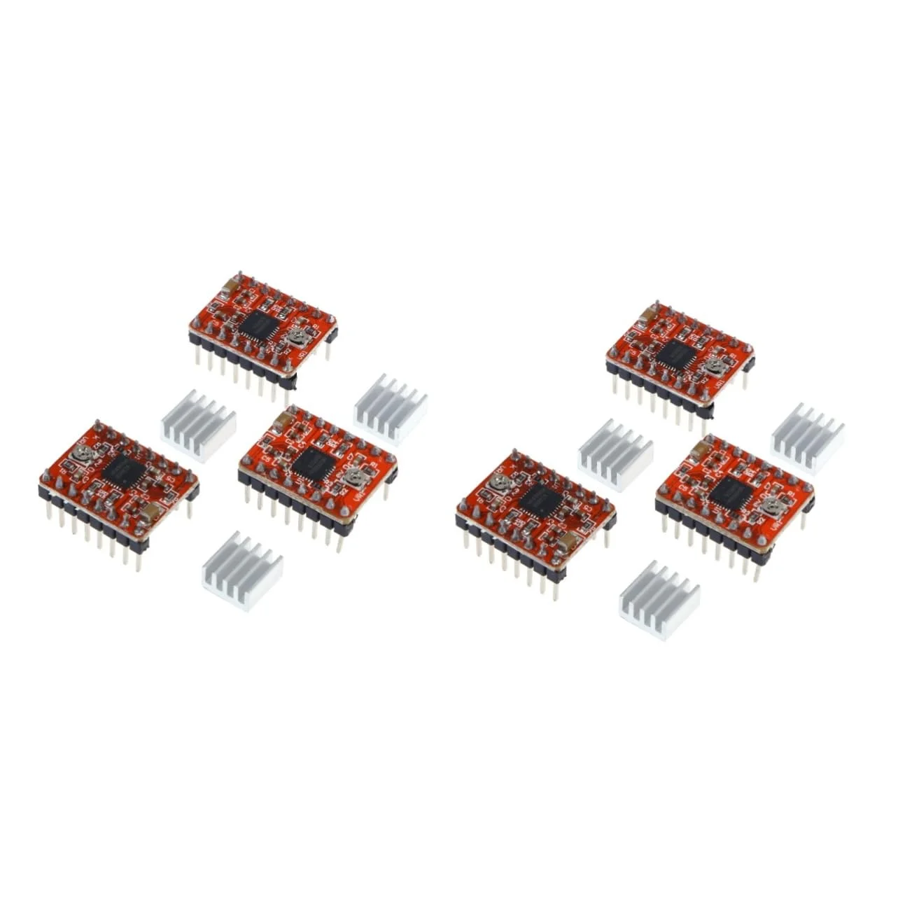 مجموعه 6 عددی هیت سینک ماژول درایور موتور پله ای برای پرینتر با رزولوشن تا شانزدهم استپ