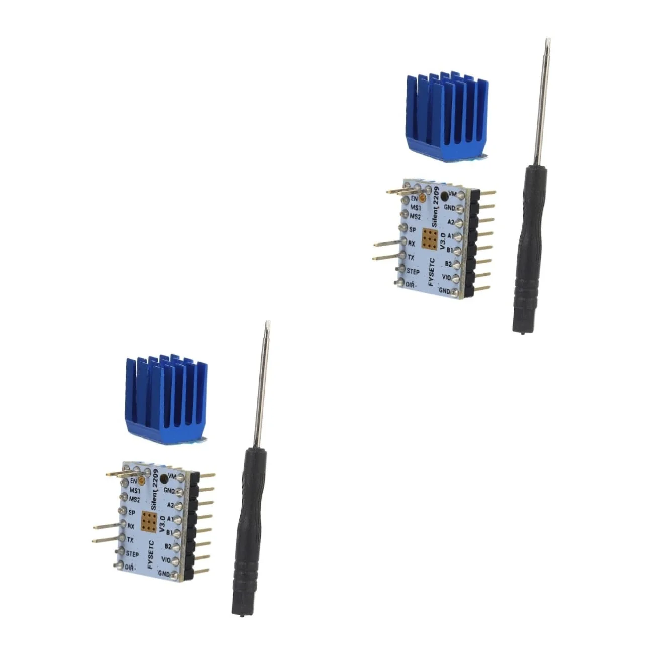دو عدد ماژول استپر بی‌صدا برای پرینترها، فوق‌العاده ساکت، سازگار با درایورهای سنتی، مدیریت حرارتی کارآمد