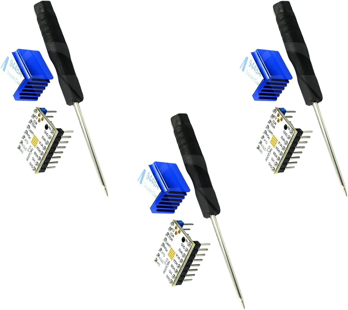 درایور استپر، درایور موتور استپر TMC2208، ماژول درایور استپر با هیت سینک و پیچ گوشتی برای کنترلر پرینتر