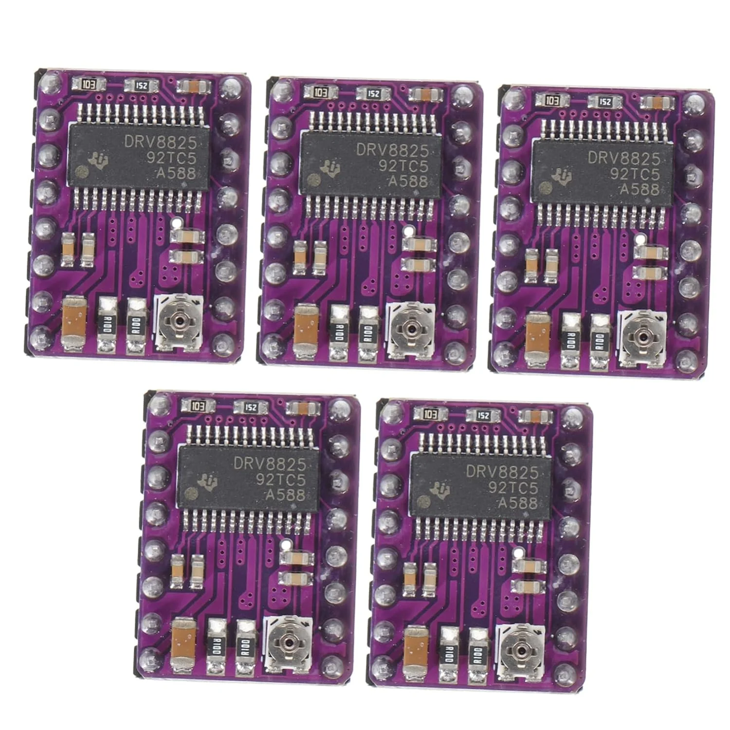 پنج عدد هیت سینک ماژول درایور موتور پله ای برای پرینترها، رمپ ها، اتلاف حرارت کارآمد برای ثبات و کنترل بیشتر