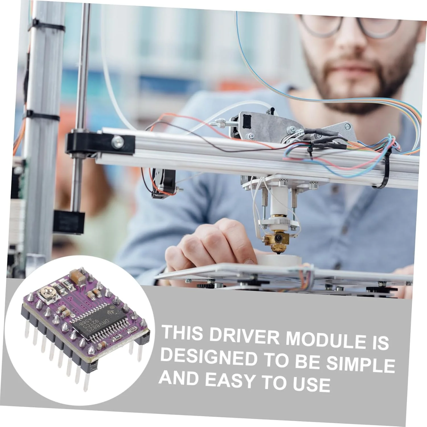 ۵ عدد ماژول درایور با هیت سینک برای پرینترها، کنترل موتور پله ای با کارایی بالا سازگار برای پروژه های الکترونیکی و مکانیکی