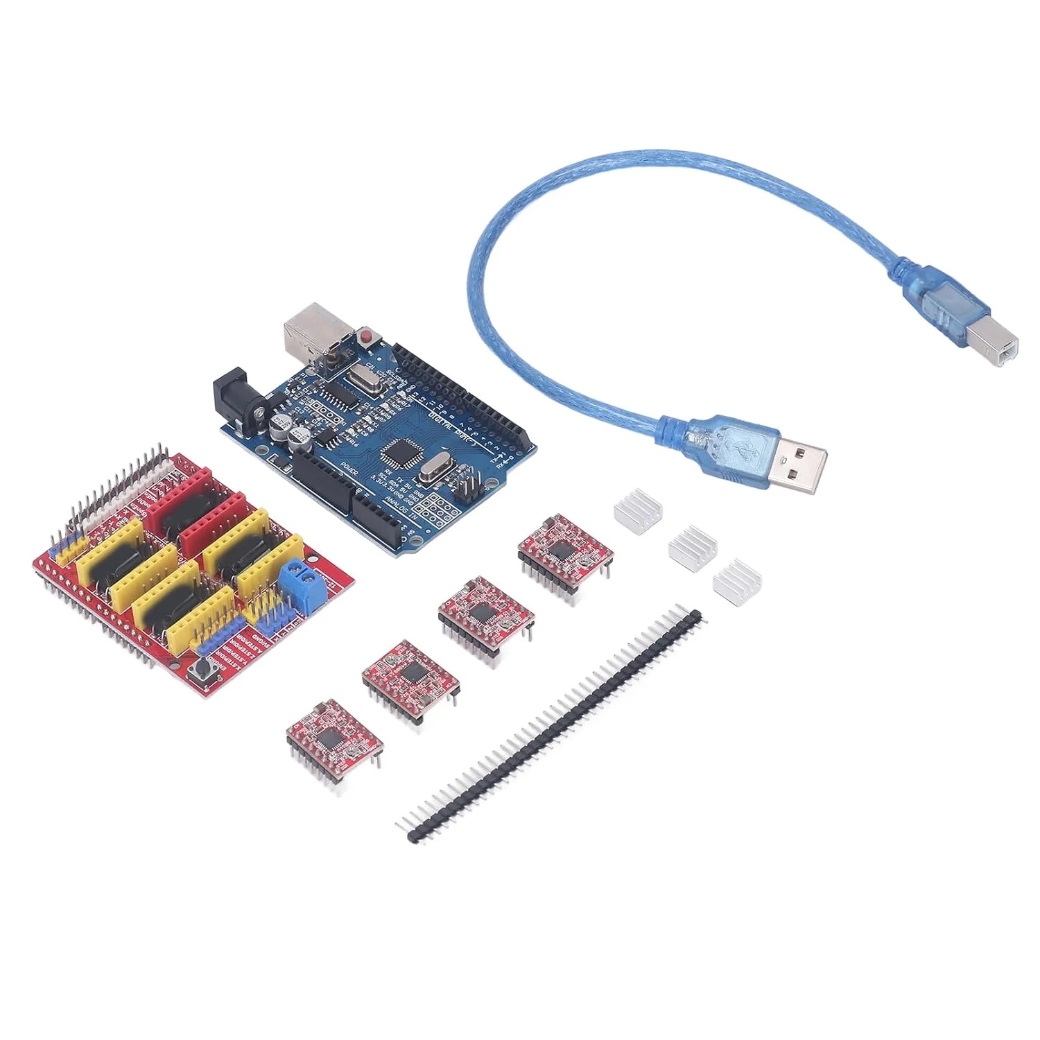 کیت درایور برد توسعه CNC، درایو موتور پله ای A4988، برای پرینتر سه بعدی، کیت ماشین حکاکی V3 V4