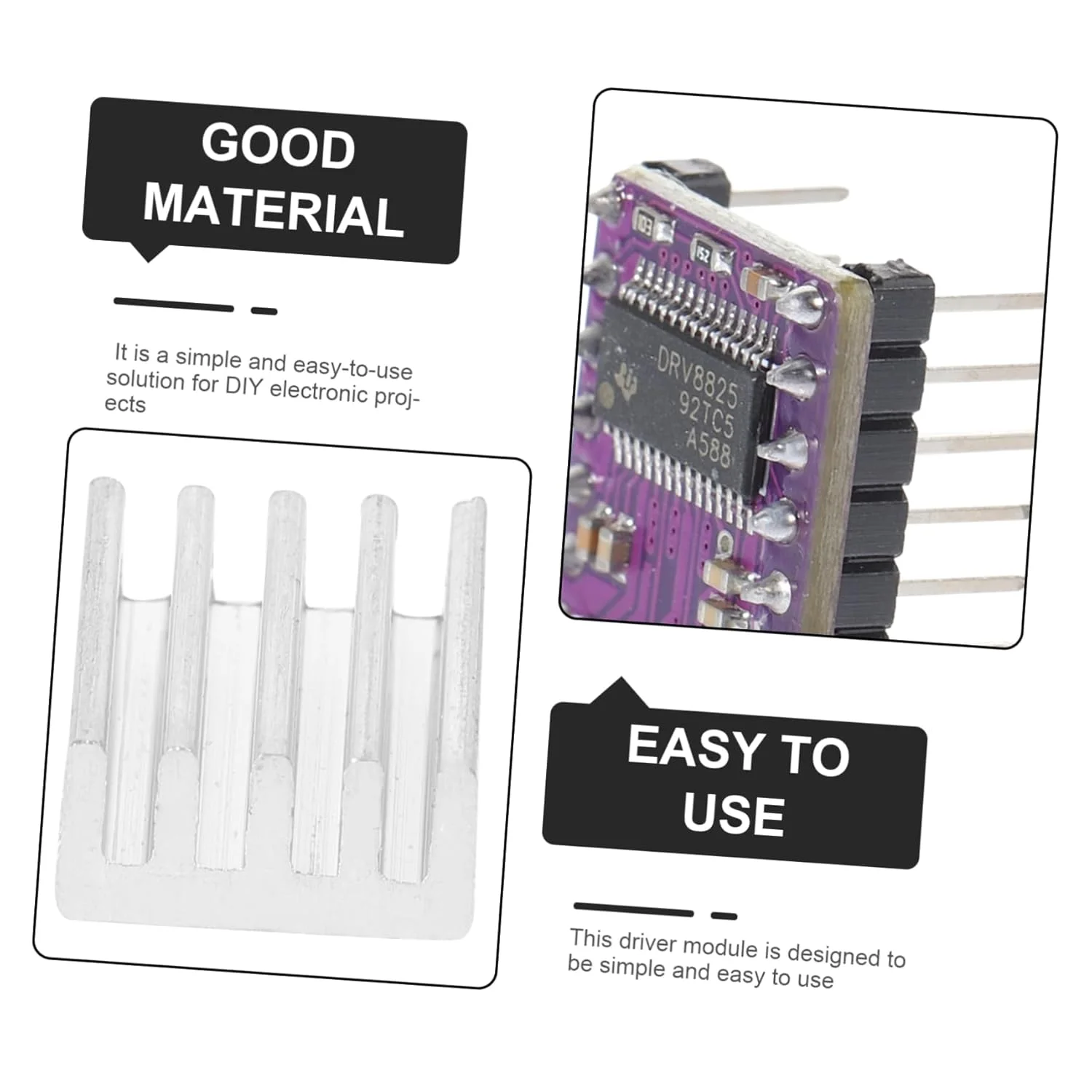 پنج عدد هیت سینک ماژول درایور موتور پله ای برای پرینترها، رمپ ها، اتلاف حرارت کارآمد برای ثبات و کنترل بیشتر