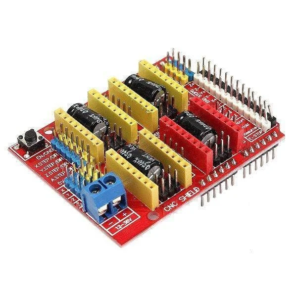 یک عدد شیلد CNC + کیت 4 عددی درایور DRV8825 برای برد ماژول پرینتر سه بعدی آردوینو