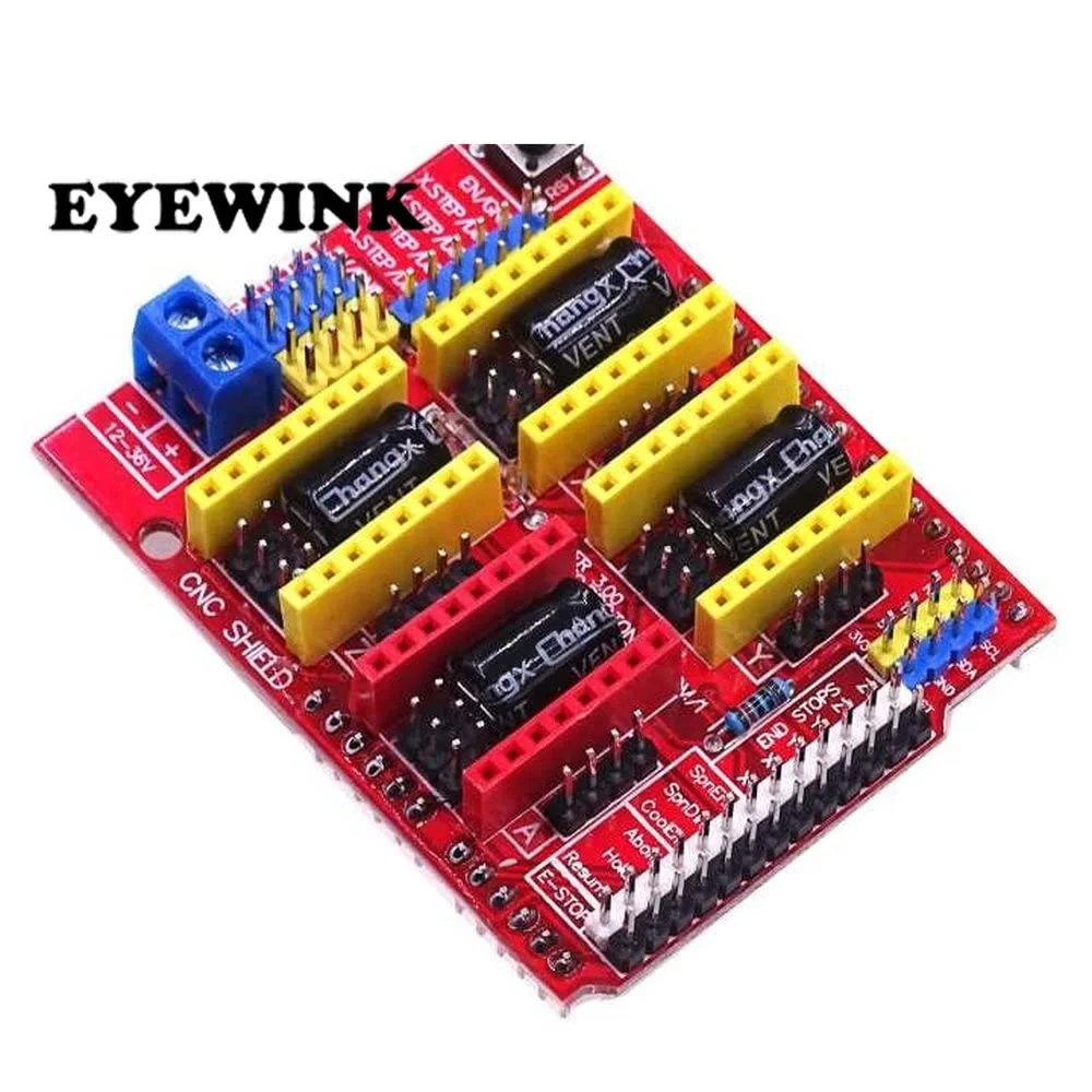 برد توسعه CNC Shield v3 برای دستگاه حکاکی / پرینتر سه بعدی / + 4 عدد درایور A4988