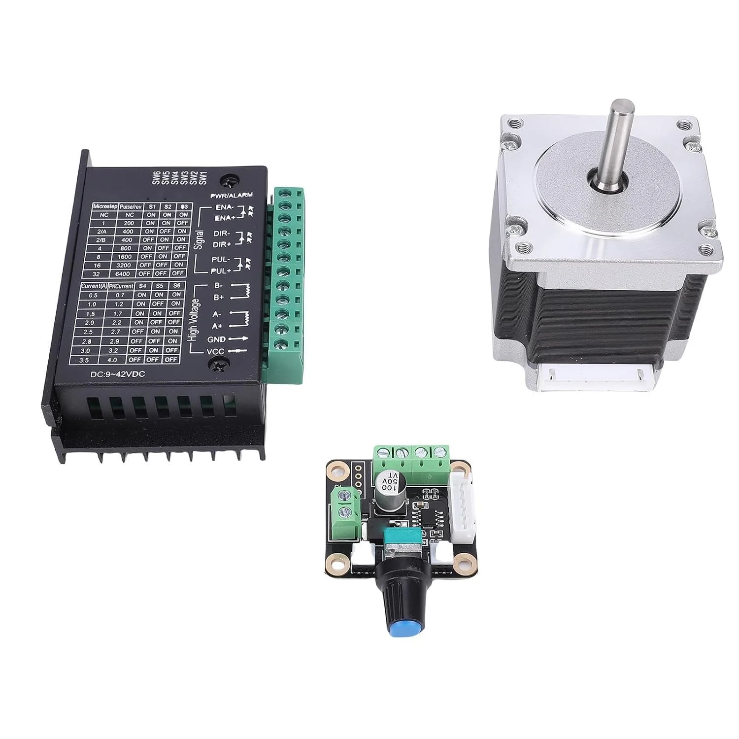 کیت درایور موتور پله ای Nema23 مدل TB6600، دو فاز، خروجی 4 آمپر، 32 میکرو استپ، کنترلر CNC سازگار با گشتاور نگهدارنده 126N.cm برای دستگاه تراش CNC، پرینتر سه بعدی و دستگاه حکاکی