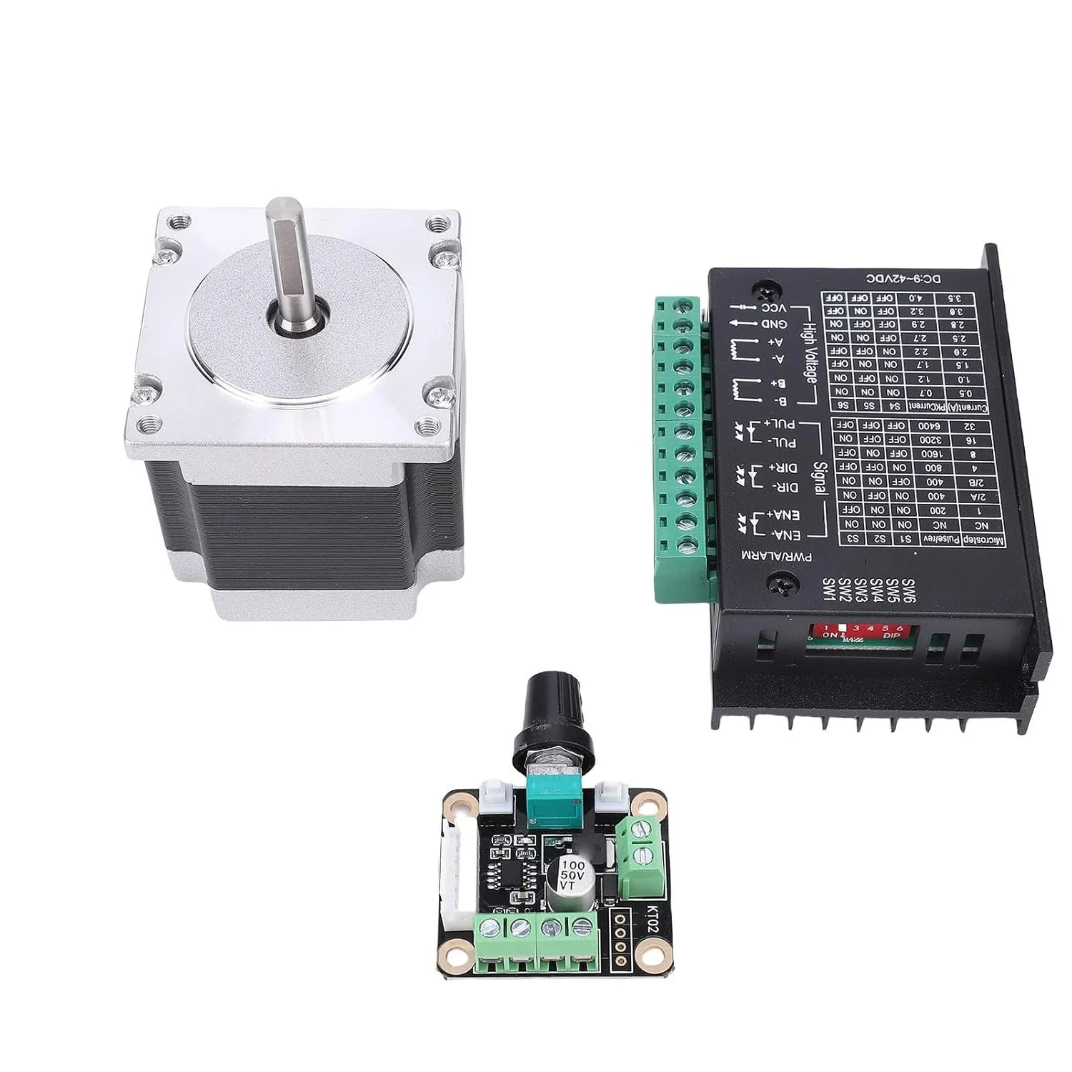 کیت درایور موتور پله ای Nema23 مدل TB6600، دو فاز، خروجی 4 آمپر، 32 میکرو استپ، کنترلر CNC سازگار با گشتاور نگهدارنده 126N.cm برای دستگاه تراش CNC، پرینتر سه بعدی و دستگاه حکاکی