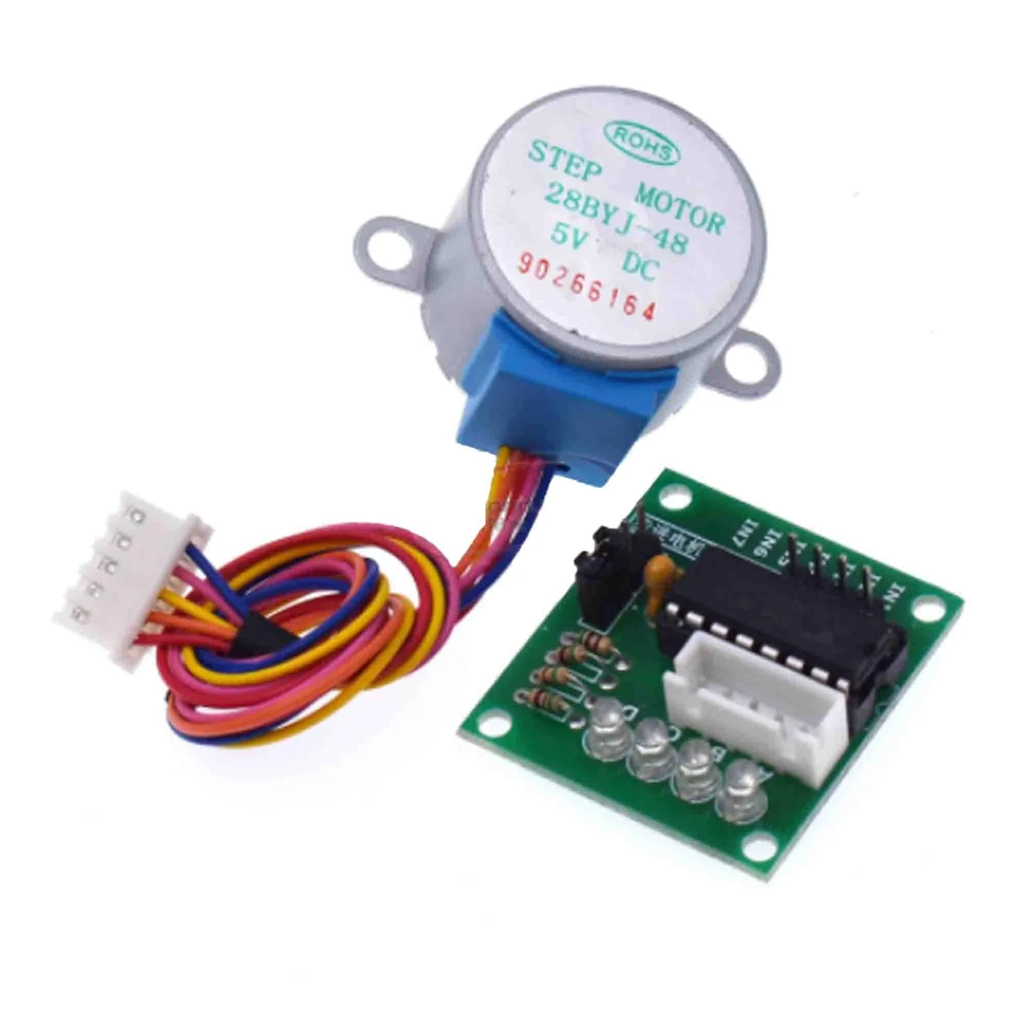 موتور پله ای 28BYJ-48 ULN2003 به همراه ماژول درایور ULN2003 و کابل (موتور 5 ولت + ULN2003)