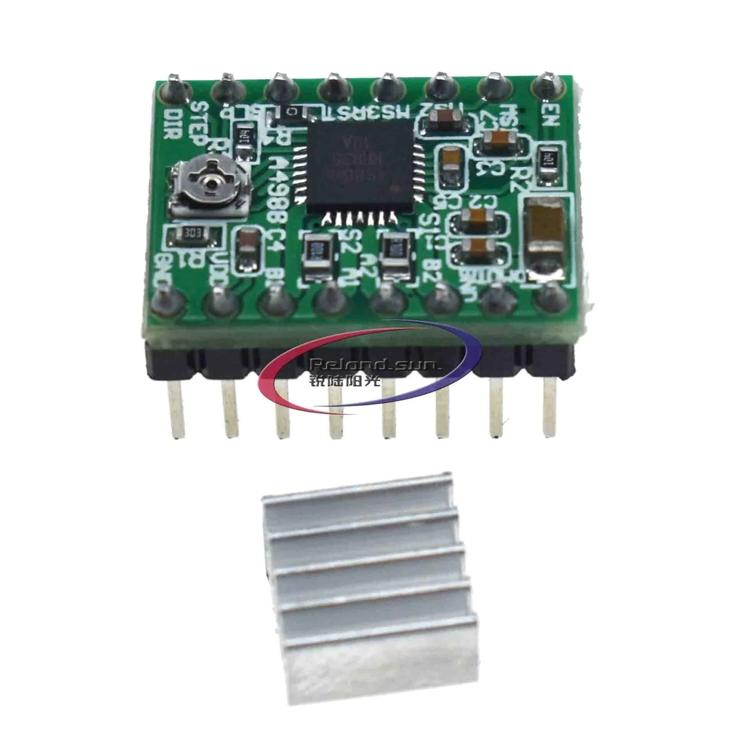 20 عدد در بسته درایور استپر A4988 ماژول درایور موتور پله ای با هیت سینک (سبز)