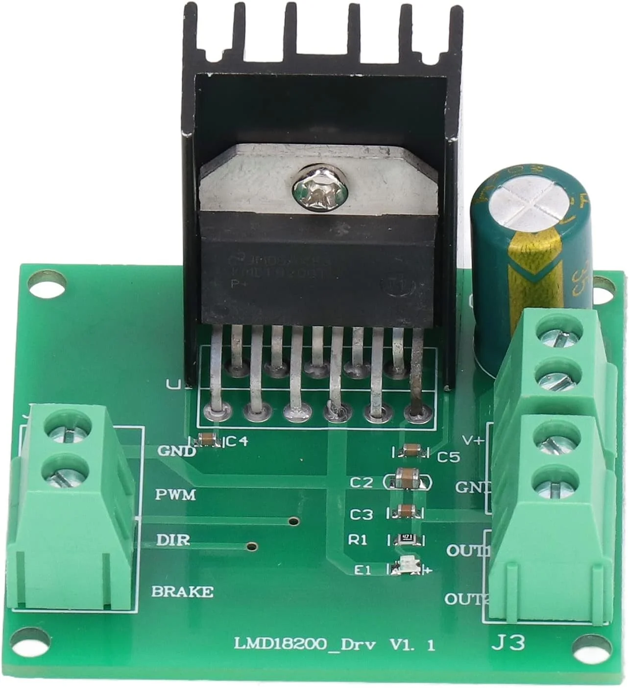 ماژول درایو موتور DC با تنظیم سرعت PWM، تراشه LMD18200T، محدوده ولتاژ گسترده 4.5 تا 5.5 ولت، برای کنترل دقیق موتور در ربات ها، چاپگرها و موارد دیگر