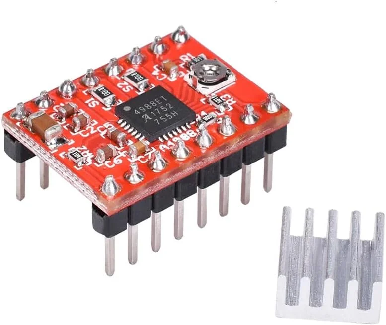 4 عدد ماژول درایور موتور پله ای A4988 پرینتر سه بعدی به همراه هیت سینک