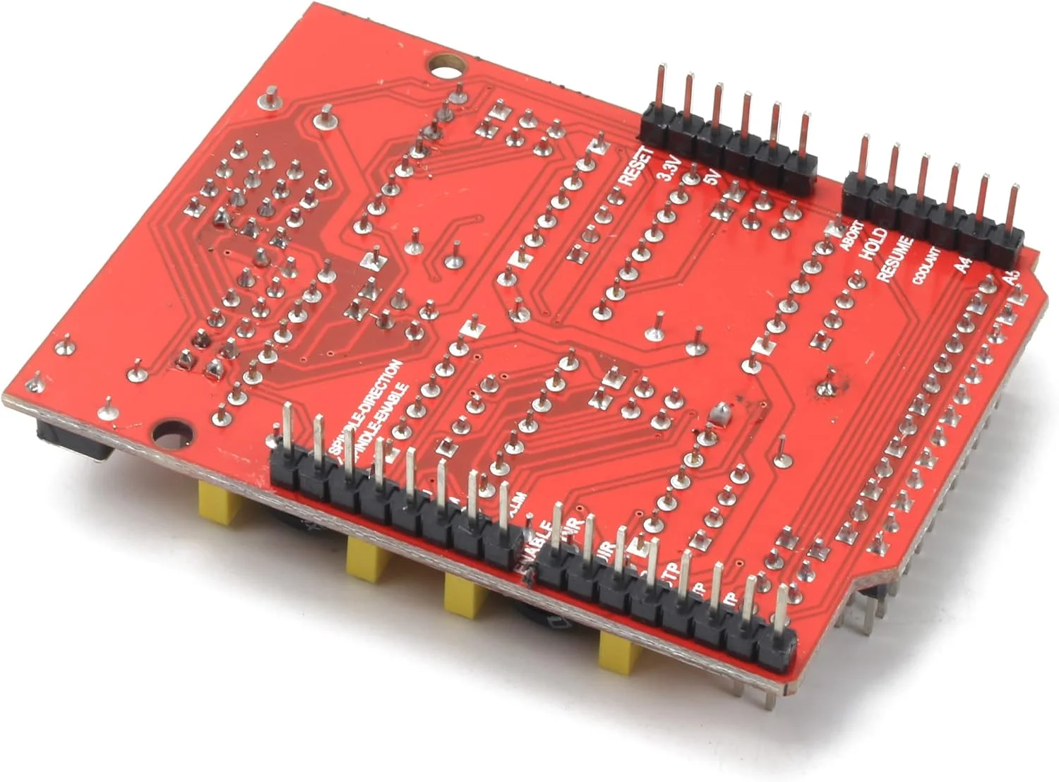 کیت کنترلر CNC رَتِموتور، برد توسعه شیلد CNC GRBL V3 با 4 عدد درایور موتور پله‌ای DRV8825 به همراه هیت سینک، سازگار با آردوینو IDE، مناسب برای دستگاه CNC روتر و پرینتر سه بعدی