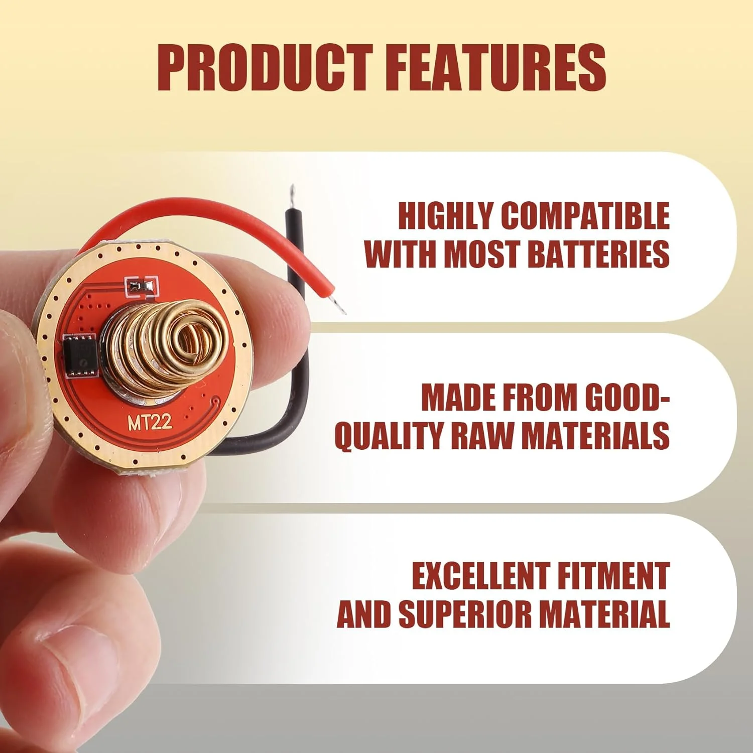 ماژول برد درایور LED XHP70 6V 5A برد درایور جریان ثابت 22 میلی متر ولتاژ ورودی 6-12.6 ولت لوازم جانبی چراغ قوه، 500738387