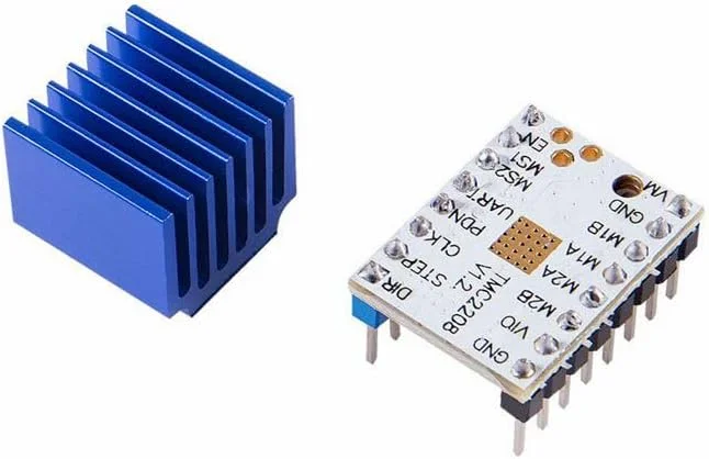 ماژول درایور موتور پله ای TMC2208 V1.2 پرینتر سه بعدی به همراه هیت سینک و پیچ گوشتی - 5 عددی