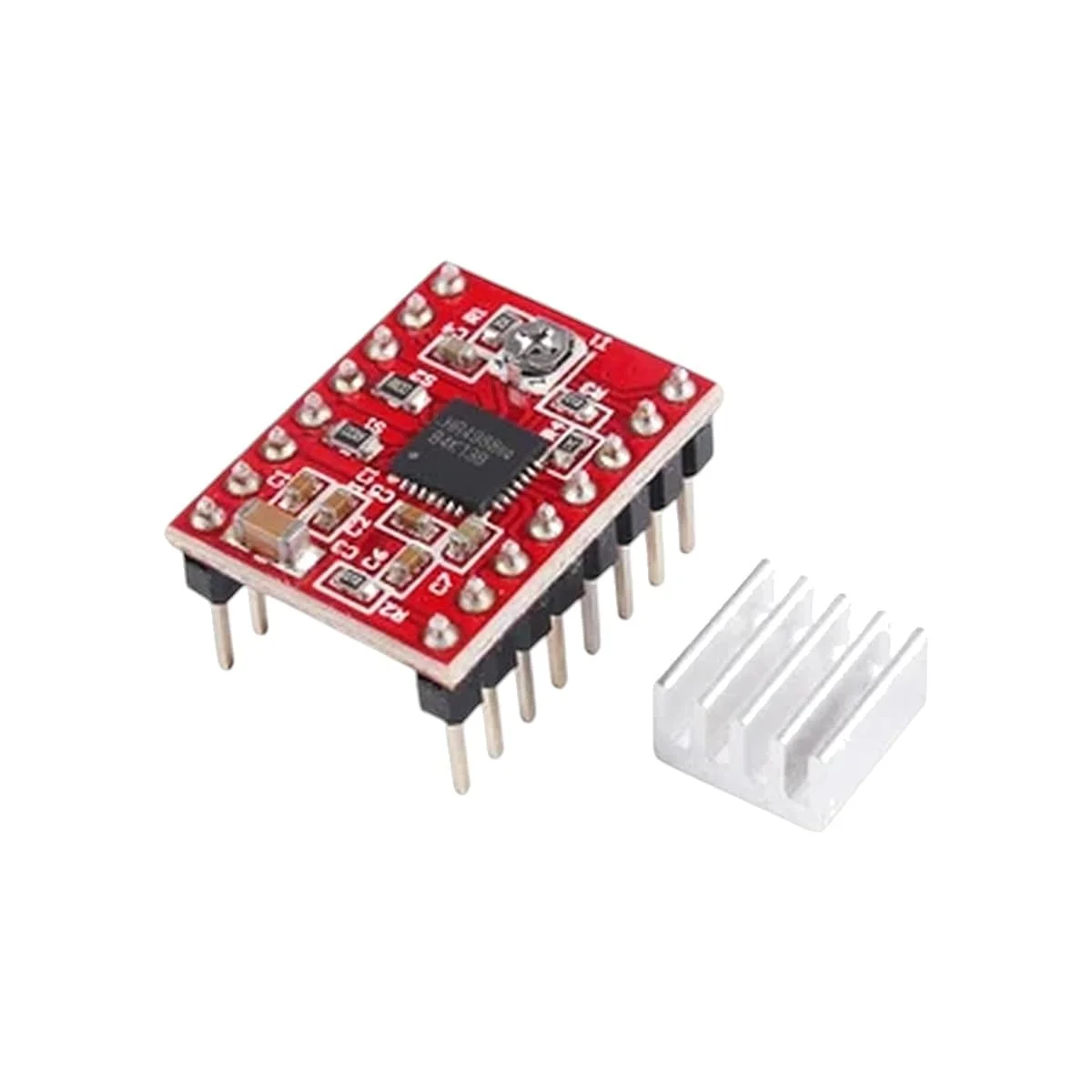 1 عدد ماژول درایور موتور پله ای A4988 پرینتر سه بعدی Reprap2 - پین اونس به رادیاتور جوش داده شده است