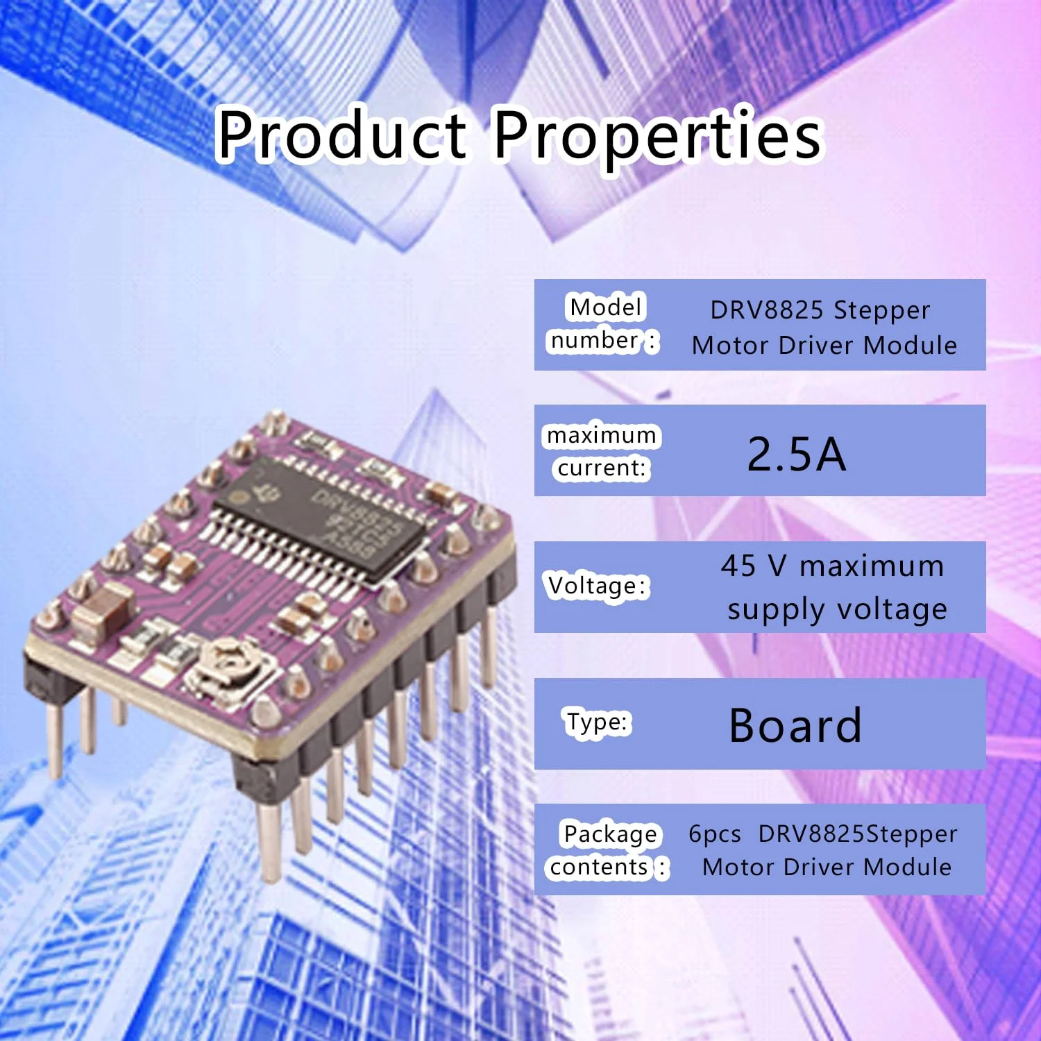 ماژول درایور موتور پله ای DRV8825 پرینتر سه بعدی 6 عددی ماژول درایور موتور پله ای DRV8825 پرینتر سه بعدی 6 عددی