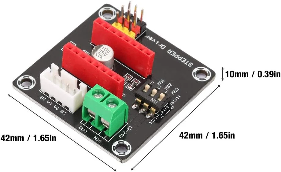 برد توسعه کنترل درایور موتور پله ای 42، ماژول شیلد کنترل برد درایور موتور پله ای پرینتر سه بعدی DRV8825/A4988 برای پرینتر سه بعدی برد توسعه کنترل درایور موتور پله ای 42، ماژول شیلد کنترل برد درایور موتور پله ای پرینتر سه بعدی DRV8825/A4988 برای پرینتر سه بعدی