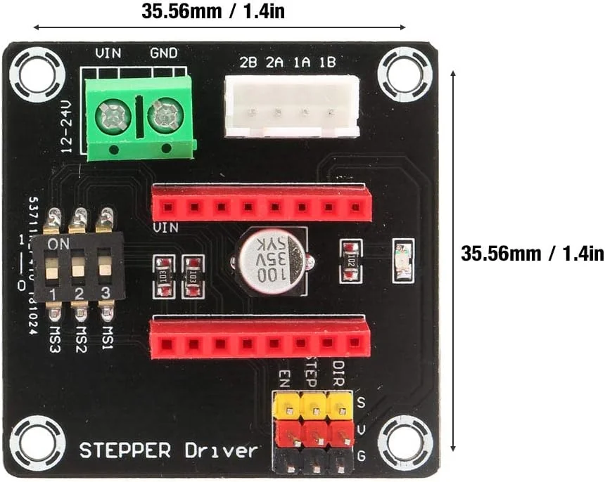 برد توسعه کنترل درایور موتور پله ای 42، ماژول شیلد کنترل برد درایور موتور پله ای پرینتر سه بعدی DRV8825/A4988 برای پرینتر سه بعدی برد توسعه کنترل درایور موتور پله ای 42، ماژول شیلد کنترل برد درایور موتور پله ای پرینتر سه بعدی DRV8825/A4988 برای پرینتر سه بعدی