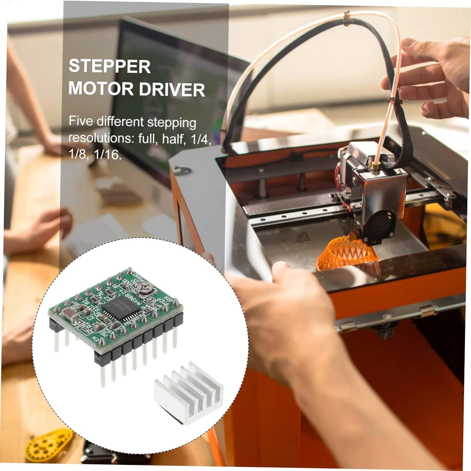 PRETYZOOM بسته 5 عددی ماژول درایور موتور پله ای هیت سینک برای پرینتر با وضوح کامل PRETYZOOM بسته 5 عددی ماژول درایور موتور پله ای هیت سینک برای پرینتر با وضوح کامل