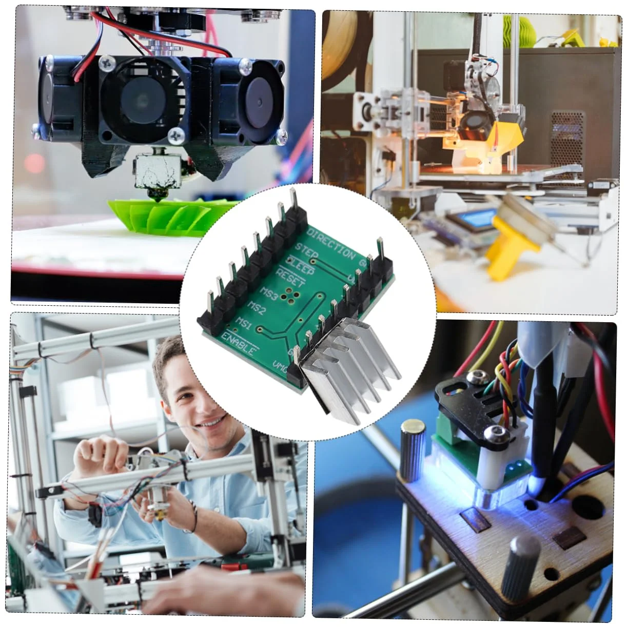 ماژول درایور موتور پله‌ای POPETPOP بسته 4 عددی برای پرینتر سه بعدی، برد کنترل سایلنت، سازگار با موتورهای پروژه‌های DIY