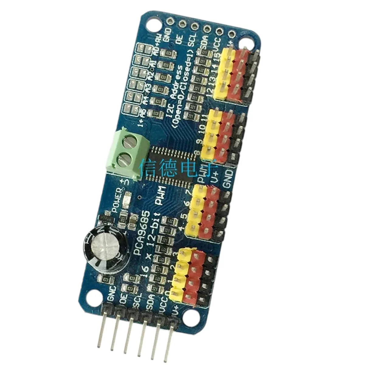 برد درایور ماژول رابط IIC کنترلر ربات برد درایو فرمان سروو PWM شانزده کاناله PCA9685، محصولی جدید با کیفیت بالا برای سال 2025