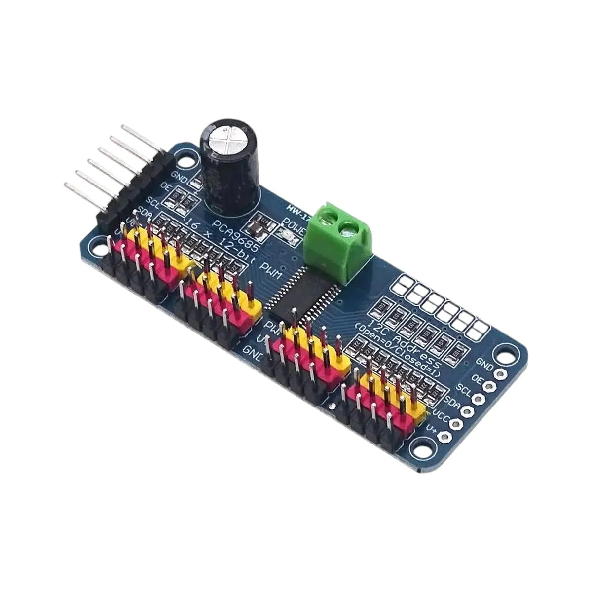 ماژول درایور موتور PWM شانزده کاناله PCA9685 12 بیتی I2C، مدل جدید ربات، با کیفیت بالا، عرضه سال 2025