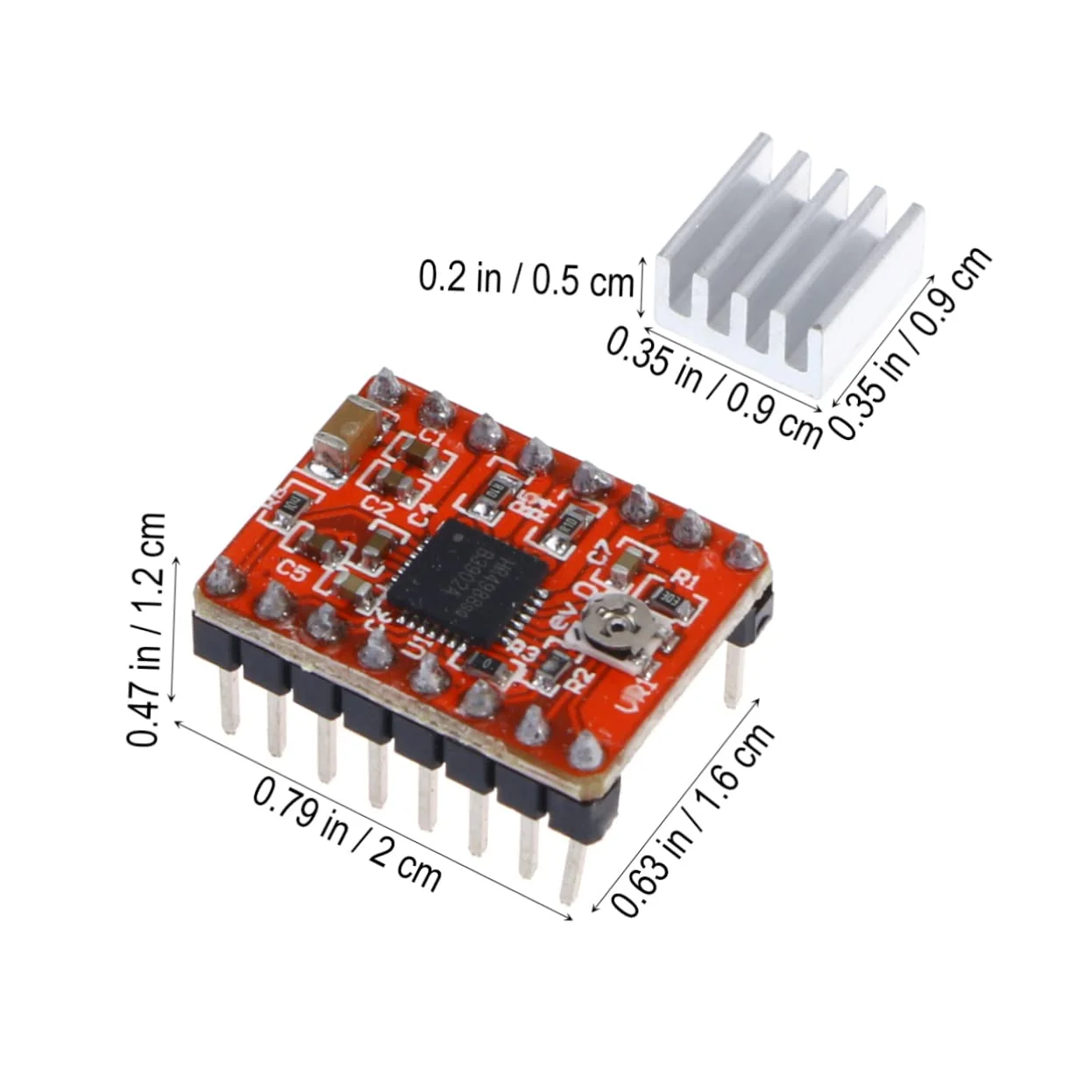 3 عدد لوازم جانبی پرینتر ماژول درایور موتور پله ای هیت سینک برای دستگاه CNC Reprap