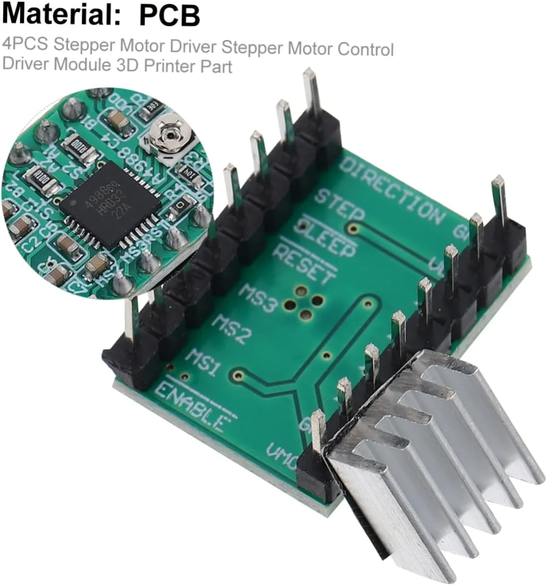 ماژول درایور موتور پله ای 4 عددی برای چاپگر، بی صدا، با راندمان بالا، برد درایور موتور، مقاوم در برابر درجه حرارت بالا