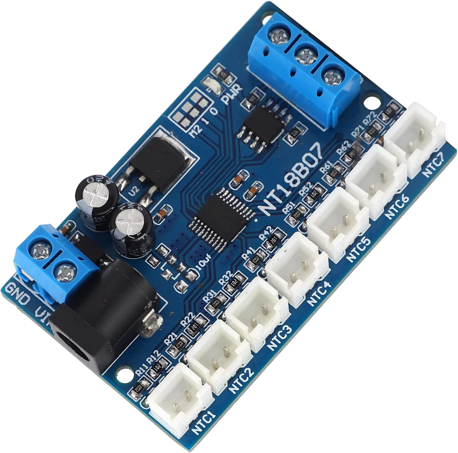 برد ماژول NT18B07، ماژول 7 کاناله، برد مدار تقویت کننده ماژول NT18B07، ماژول درایور، ولتاژ منبع تغذیه 6-24 ولت، جریان کاری 8-15MA