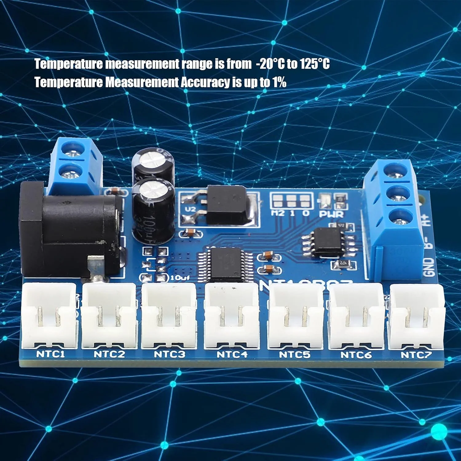 برد ماژول NT18B07، ماژول 7 کاناله، برد مدار تقویت کننده، ماژول درایور، ولتاژ منبع تغذیه 6-24 ولت، جریان کاری 8-15MA