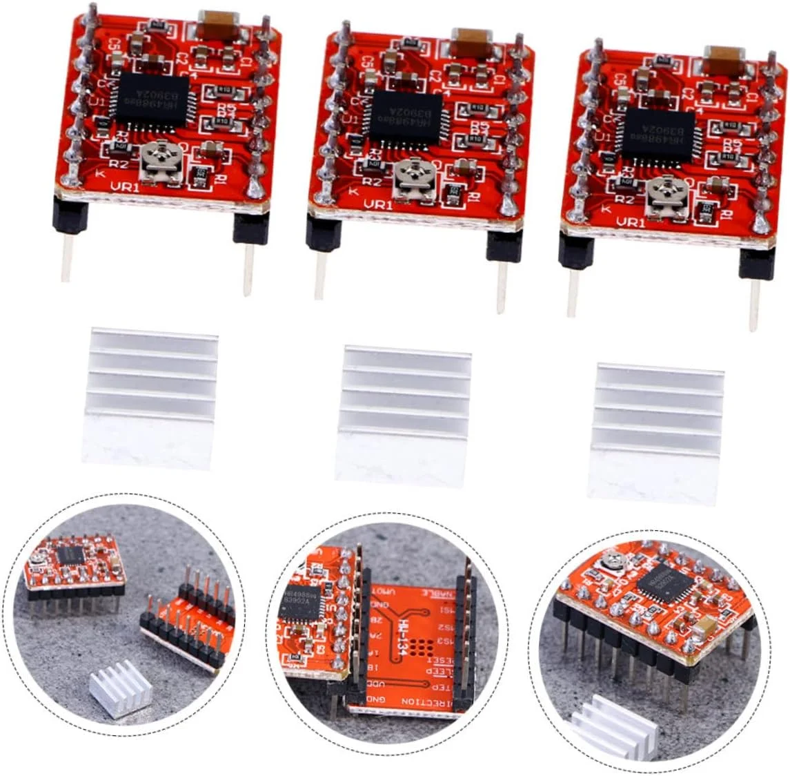 مجموعه 10 عددی هیت سینک درایور موتور پله ای Mobestech، لوازم جانبی پرینتر با رزولوشن تمام استپ مجموعه 10 عددی هیت سینک درایور موتور پله ای Mobestech، لوازم جانبی پرینتر با رزولوشن تمام استپ