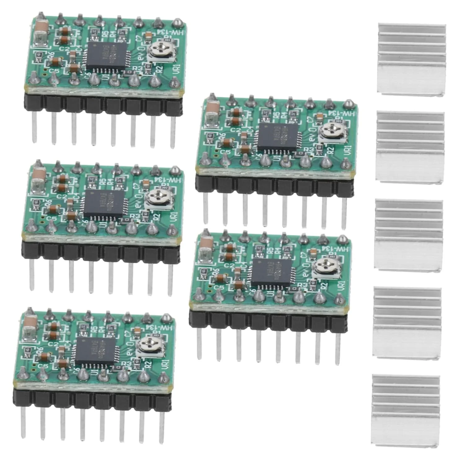 ماژول درایور موتور پله ای 5 عددی برای اکسترودر پرینتر با رزولوشن کامل و هیت سینک