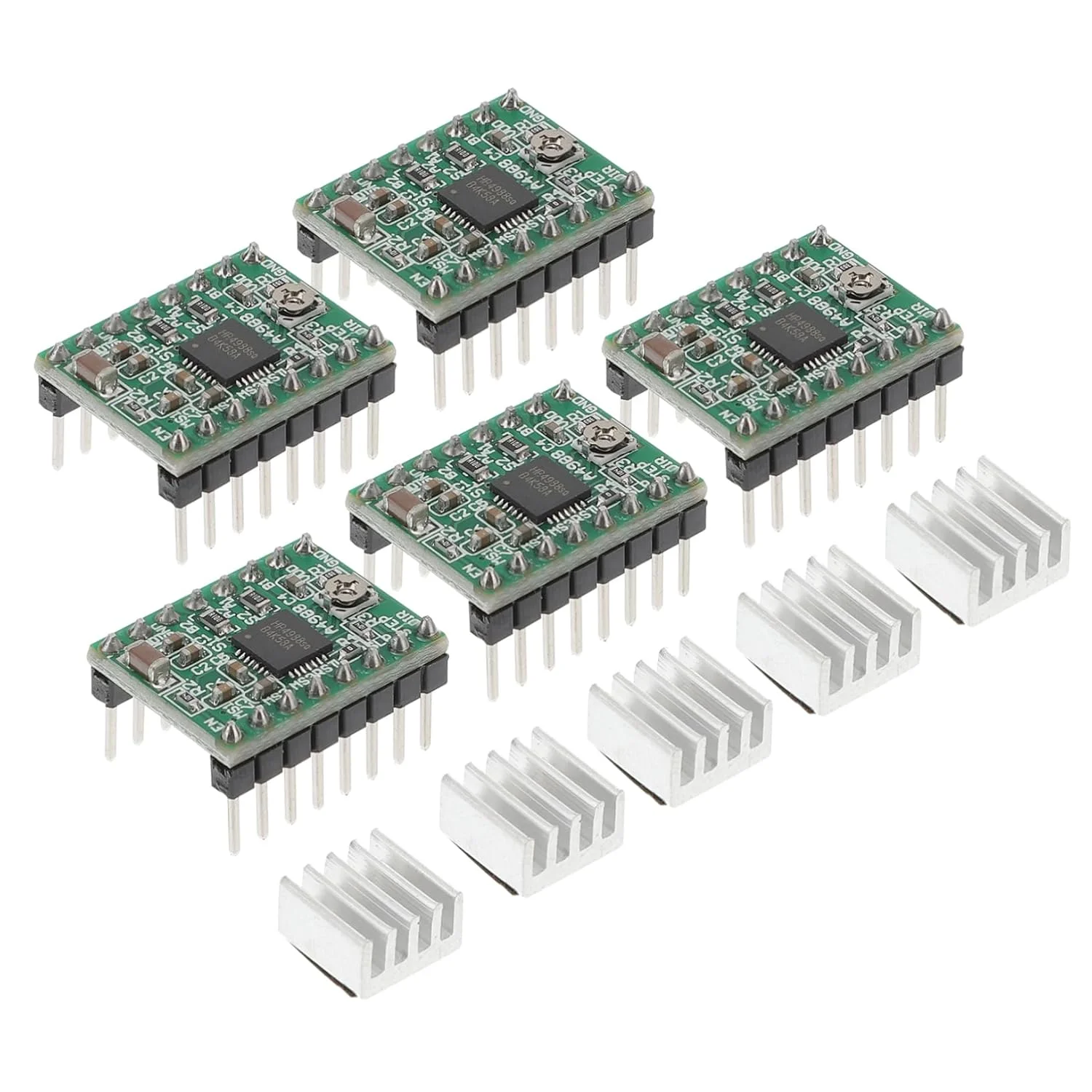 5pcs Printer Stepper Driver Module Heat Sink Stepper Motor Controller Slow Rotation Wide Application