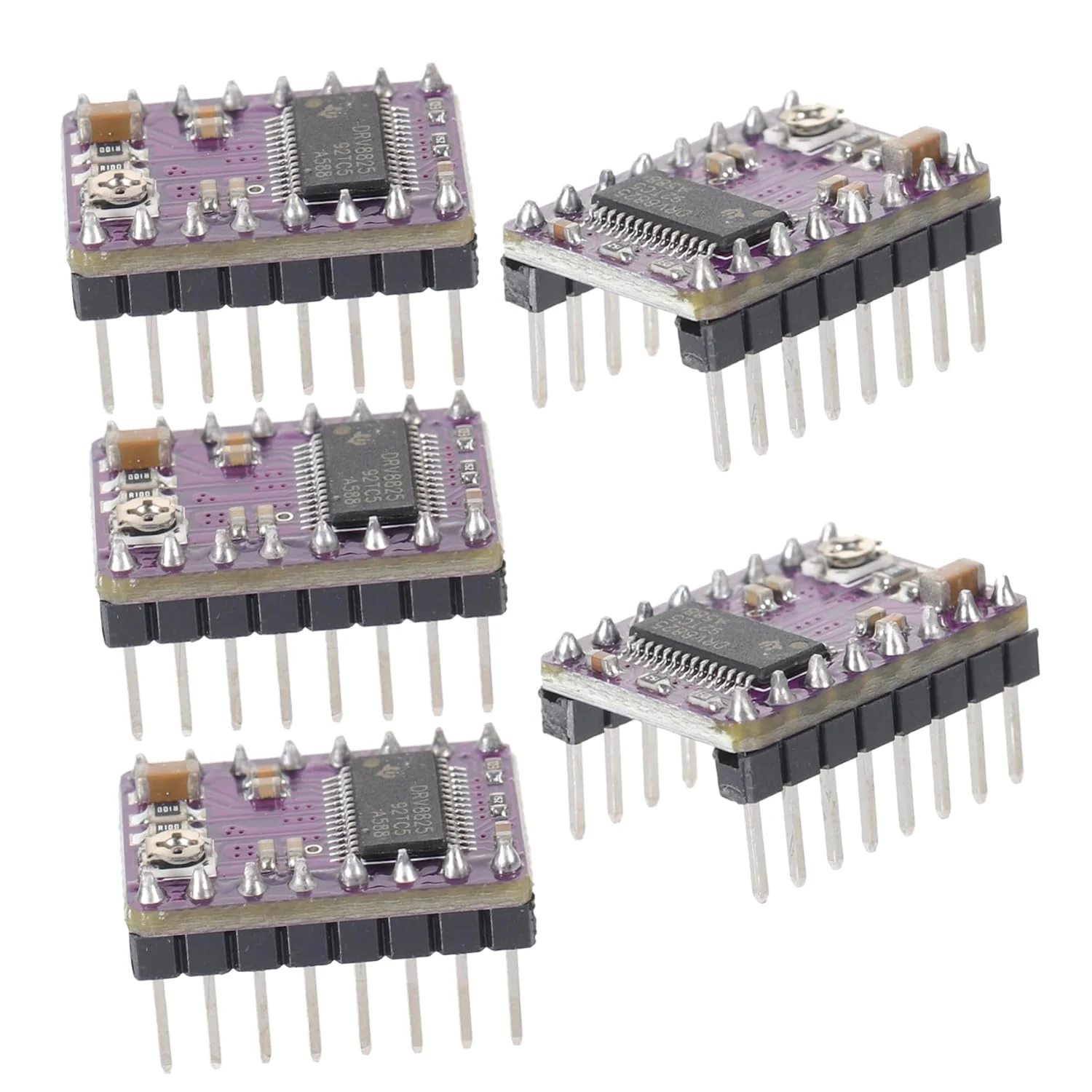 پنج عدد ماژول درایور موتور با هیت سینک برای موتورهای پله ای سازگار با پرینتر، طراحی کاربرپسند برای پروژه های الکترونیکی DIY