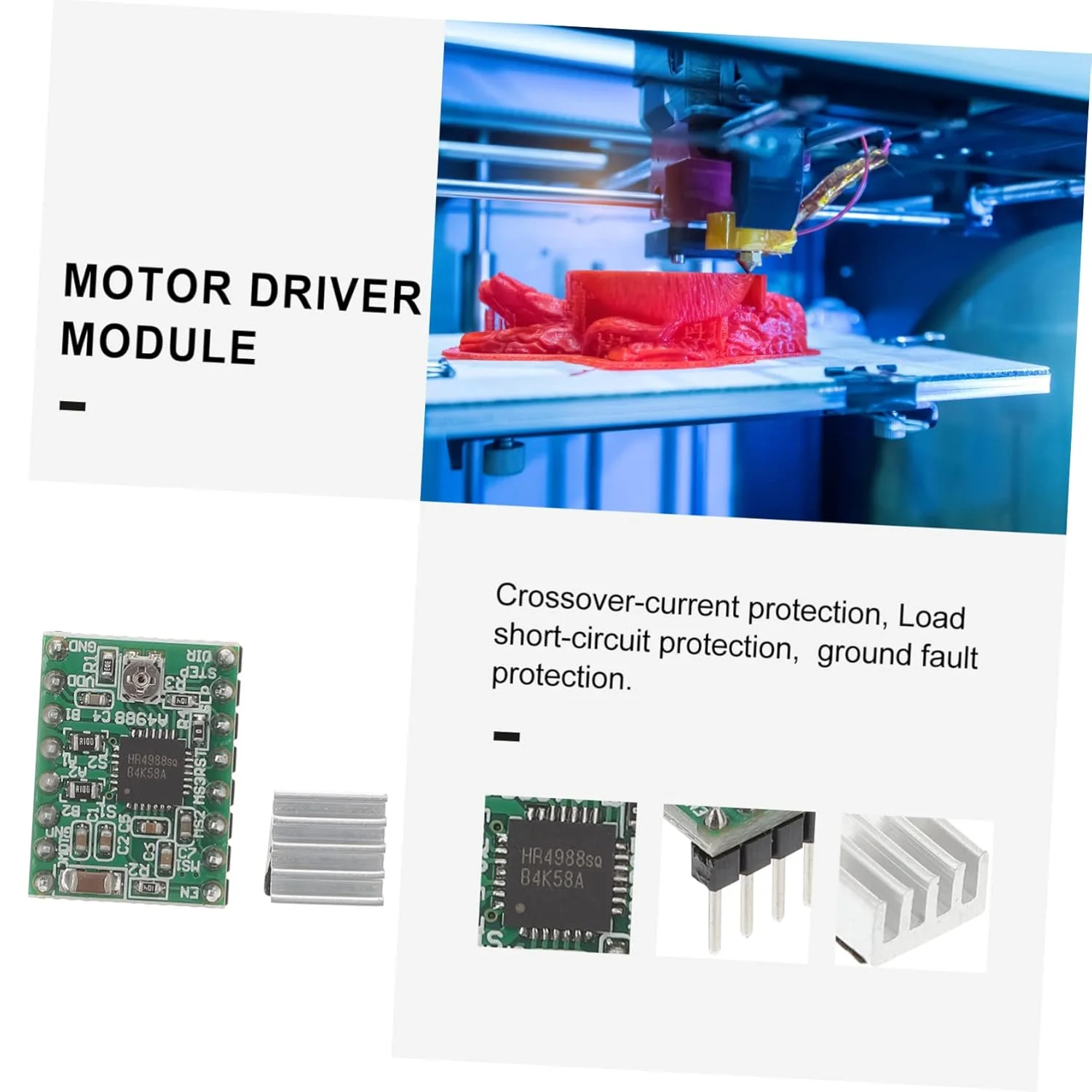 ماژول درایور موتور پله ای Zerodeko، 5 عددی، مناسب برای پرینتر، با هیت سینک ماژول درایور موتور پله ای Zerodeko، 5 عددی، مناسب برای پرینتر، با هیت سینک