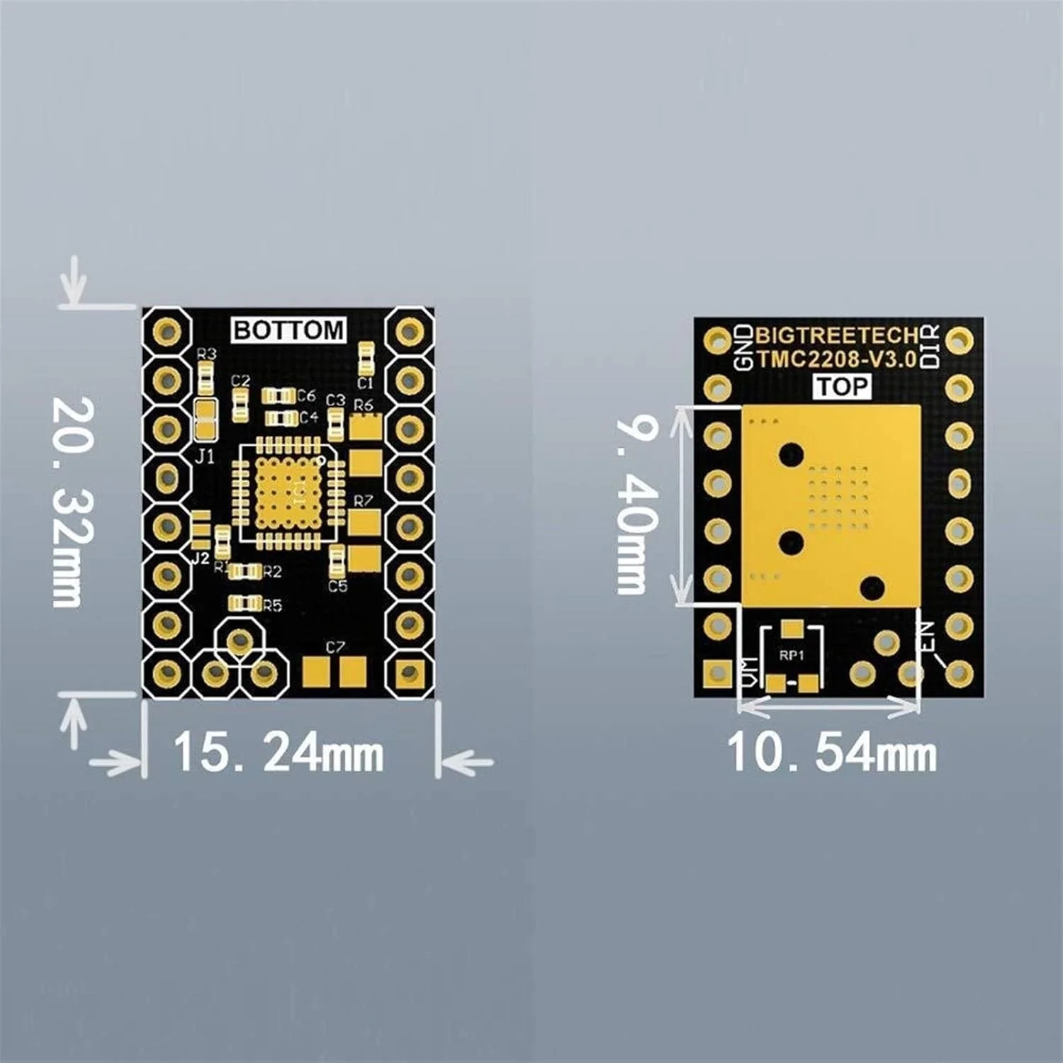 قطعه پرینتر سه بعدی Stepstick Mute Tmc2208 V3.0 درایور موتور پله ای با هیت سینک برای SKR V1.3 Mks Gen L Ramps 1.4/1.5/1.6 برد کنترل پرینتر سه بعدی (بسته 5 عددی) (حالت Uart) قطعه پرینتر سه بعدی Stepstick Mute Tmc2208 V3.0 درایور موتور پله ای با هیت سینک برای SKR V1.3 Mks Gen L Ramps 1.4/1.5/1.6 برد کنترل پرینتر سه بعدی (بسته 5 عددی) (حالت Uart)