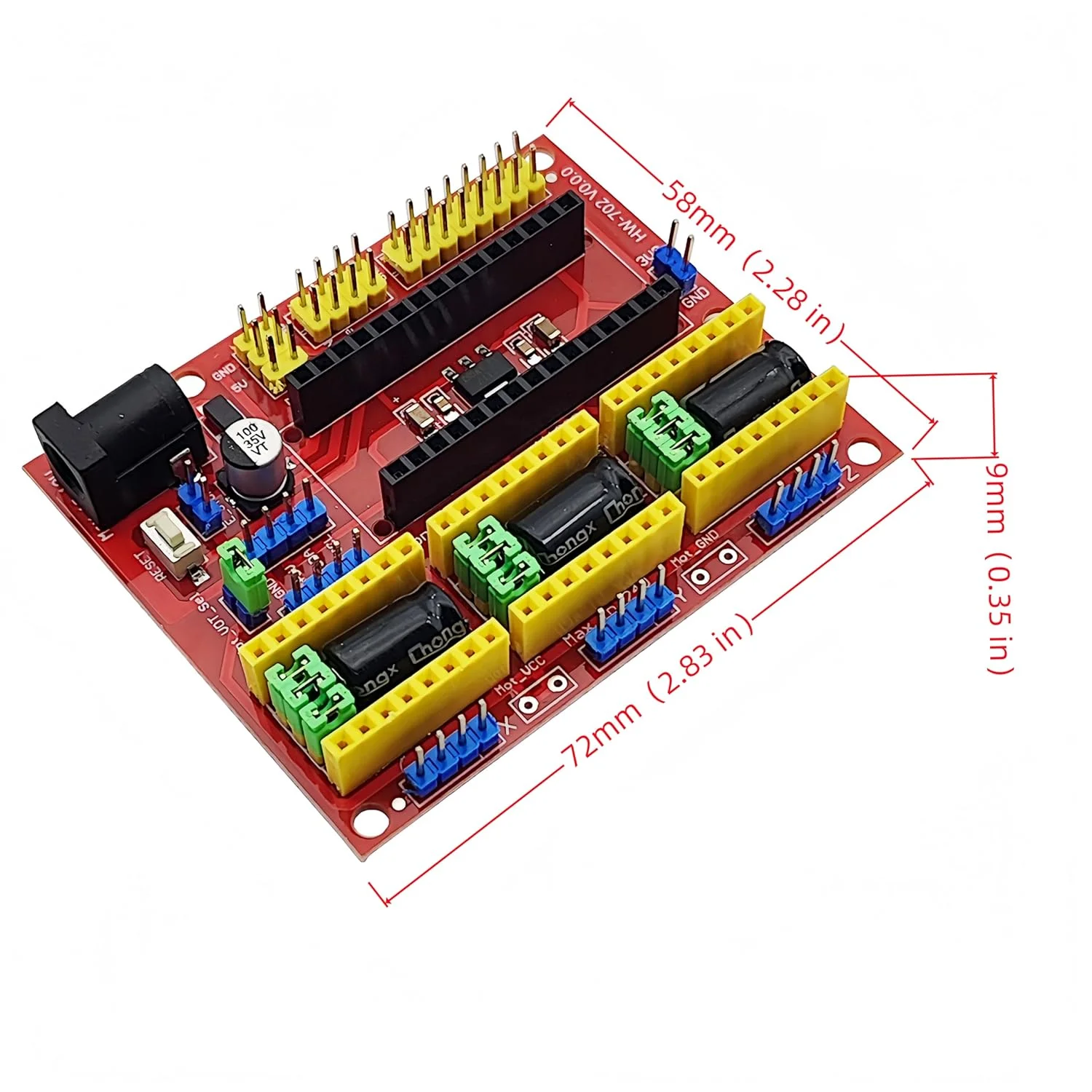 برد توسعه دستگاه حکاکی CNC Shield V4 V4.0 برای پرینتر سه بعدی درایور موتور پله ای A4988 (2 عدد)