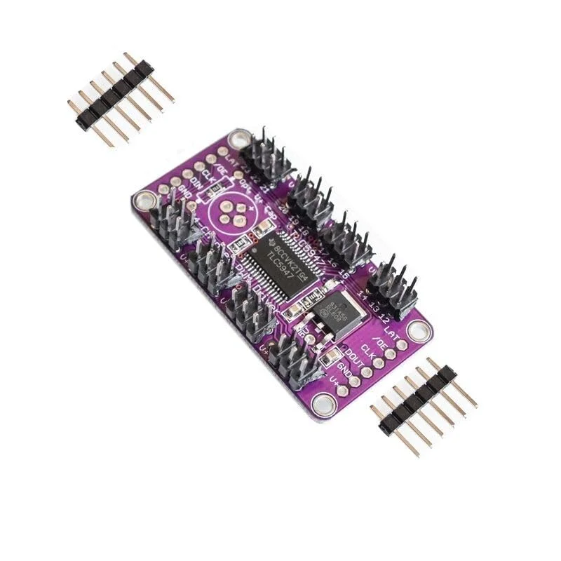 ماژول درایور ال ای دی PWM بیست و چهار کاناله TLC5947 با رزولوشن 12 بیت و اسیلاتور داخلی 30 مگاهرتز