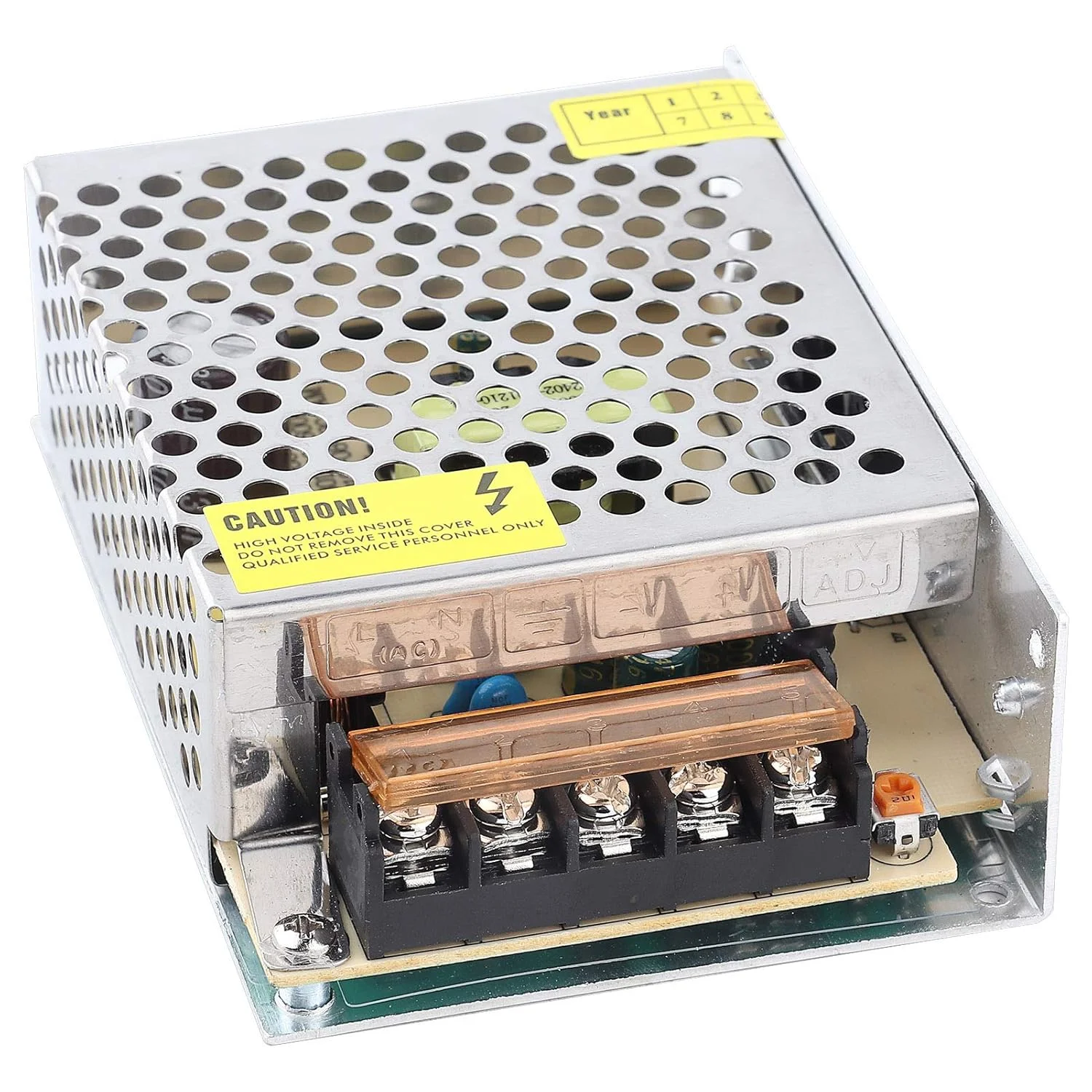 آداپتور درایور منبع تغذیه سوئیچینگ DC12V آلیاژ آلومینیوم برای صفحه نمایش LED، لایت بار، پرینتر سه بعدی، نوار LED (S-60-12 (بزرگ) (12V/5A/60W) AC100-240V)